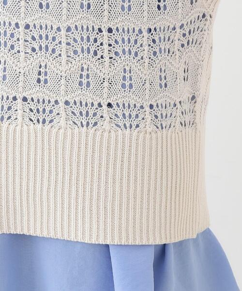Cutie Blonde（キューティーブロンド）の「パッチワーク風 編み地切替えニットベスト（ベスト・レディース・オフホワイト/チャコールグレー・00）」の16枚目の写真