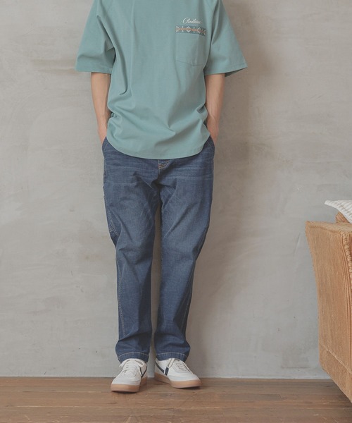 BAYFLOW（ベイフロー）の「[穿き心地抜群]ソフトデニムテーパードペインターパンツ[ストレッチ・軽量]（デニムパンツ・メンズ・アクア/ライトブルー・SMALL/MEDIUM/LARGE）」の17枚目の写真