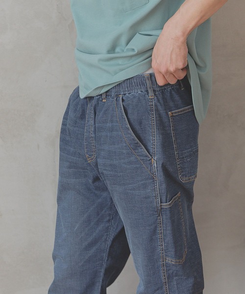 BAYFLOW（ベイフロー）の「[穿き心地抜群]ソフトデニムテーパードペインターパンツ[ストレッチ・軽量]（デニムパンツ・メンズ・アクア/ライトブルー・SMALL/MEDIUM/LARGE）」の18枚目の写真