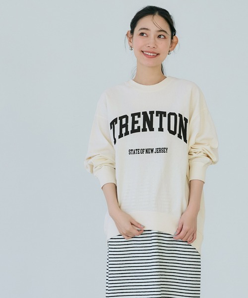 coca（coca）（コカ）の「ビッグシルエットロングTシャツ（Tシャツ/カットソー・レディース・アイボリー/チャコール/ライトグレー/レッド・S/M/L）」の5枚目の写真
