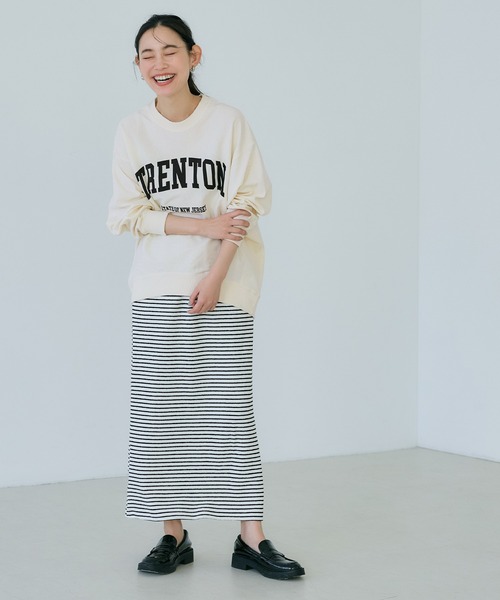 coca（coca）（コカ）の「ビッグシルエットロングTシャツ（Tシャツ/カットソー・レディース・アイボリー/チャコール/ライトグレー/レッド・S/M/L）」の8枚目の写真