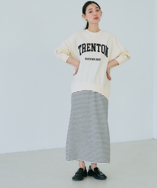coca（coca）（コカ）の「ビッグシルエットロングTシャツ（Tシャツ/カットソー・レディース・アイボリー/チャコール/ライトグレー/レッド・S/M/L）」の9枚目の写真