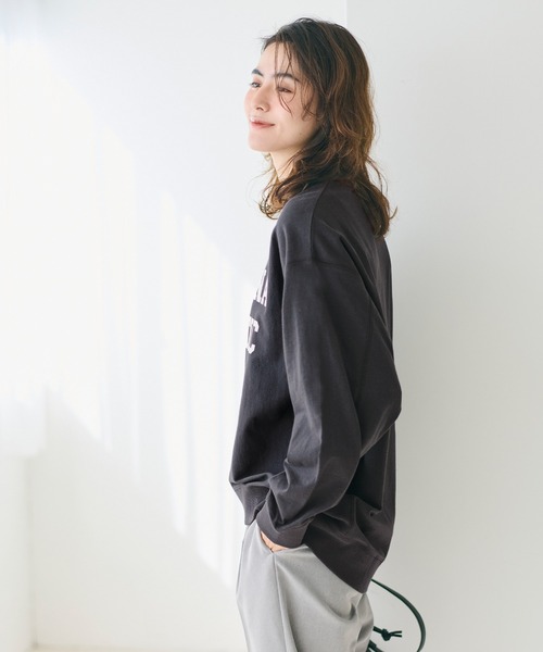 coca（coca）（コカ）の「ビッグシルエットロングTシャツ（Tシャツ/カットソー・レディース・アイボリー/チャコール/ライトグレー/レッド・S/M/L）」の11枚目の写真