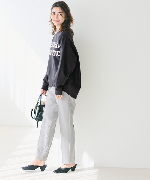 coca（coca）（コカ）の「ビッグシルエットロングTシャツ（Tシャツ/カットソー・レディース・アイボリー/チャコール/ライトグレー/レッド・S/M/L）」の14枚目の写真