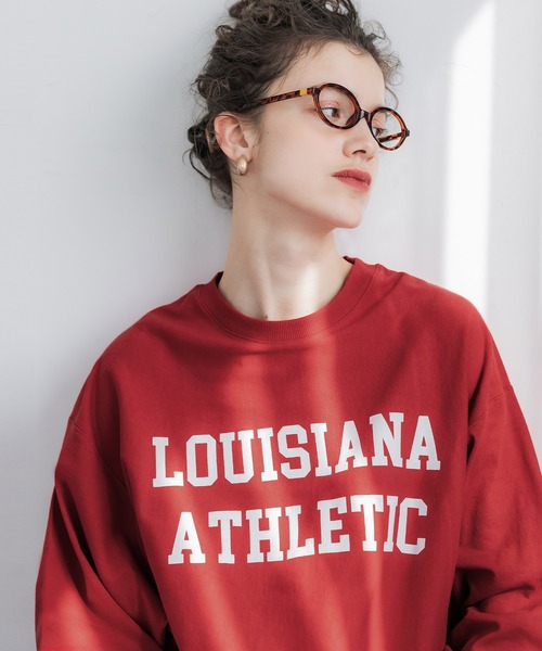 coca（coca）（コカ）の「ビッグシルエットロングTシャツ（Tシャツ/カットソー・レディース・アイボリー/チャコール/ライトグレー/レッド・S/M/L）」の21枚目の写真