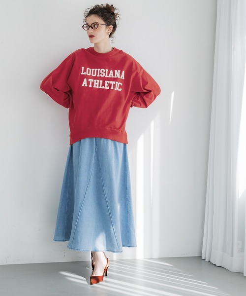 coca（coca）（コカ）の「ビッグシルエットロングTシャツ（Tシャツ/カットソー・レディース・アイボリー/チャコール/ライトグレー/レッド・S/M/L）」の22枚目の写真
