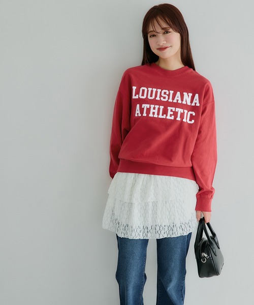 coca（coca）（コカ）の「ビッグシルエットロングTシャツ（Tシャツ/カットソー・レディース・アイボリー/チャコール/ライトグレー/レッド・S/M/L）」の19枚目の写真