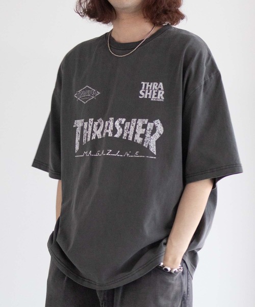 THRASHER（スラッシャー）の「THRASHER GAME LOGO S/S PIGMENT TEE /スラッシャーゲームロゴショートスリーブピグメントTシャツ（Tシャツ/カットソー・メンズ・ブルー/ブラック系2/ブラック/ブラウン/ピンク/ブラック系3/ブラック系1・L/M）」の2枚目の写真