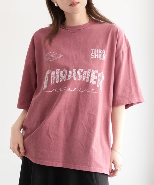 THRASHER（スラッシャー）の「THRASHER GAME LOGO S/S PIGMENT TEE /スラッシャーゲームロゴショートスリーブピグメントTシャツ（Tシャツ/カットソー・メンズ・ブルー/ブラック系2/ブラック/ブラウン/ピンク/ブラック系3/ブラック系1・L/M）」の7枚目の写真