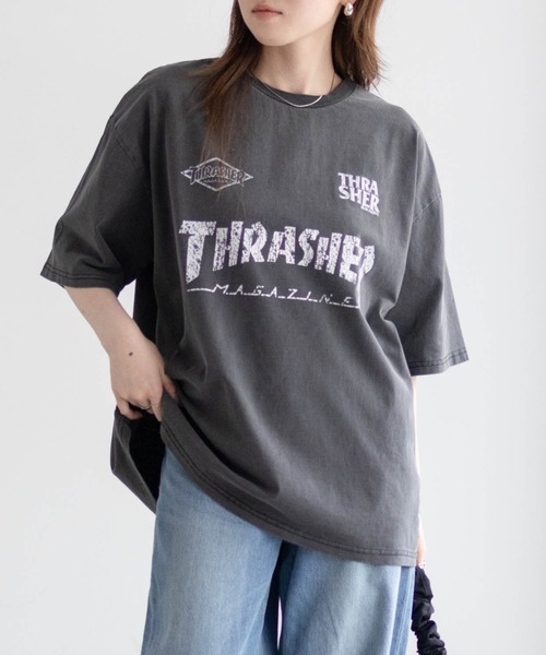 THRASHER（スラッシャー）の「THRASHER GAME LOGO S/S PIGMENT TEE /スラッシャーゲームロゴショートスリーブピグメントTシャツ（Tシャツ/カットソー・メンズ・ブルー/ブラック系2/ブラック/ブラウン/ピンク/ブラック系3/ブラック系1・L/M）」の13枚目の写真