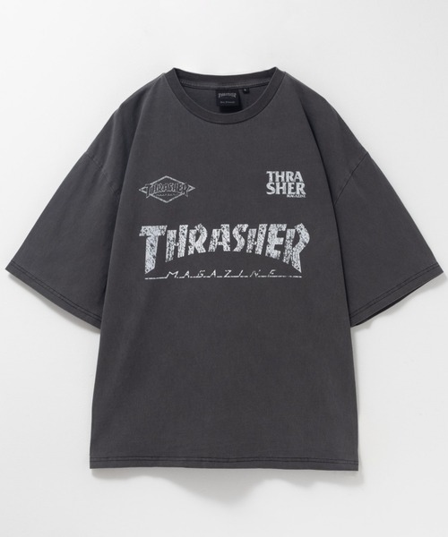 THRASHER（スラッシャー）の「THRASHER GAME LOGO S/S PIGMENT TEE /スラッシャーゲームロゴショートスリーブピグメントTシャツ（Tシャツ/カットソー・メンズ・ブルー/ブラック系2/ブラック/ブラウン/ピンク/ブラック系3/ブラック系1・L/M）」の8枚目の写真