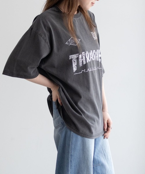 THRASHER（スラッシャー）の「THRASHER GAME LOGO S/S PIGMENT TEE /スラッシャーゲームロゴショートスリーブピグメントTシャツ（Tシャツ/カットソー・メンズ・ブルー/ブラック系2/ブラック/ブラウン/ピンク/ブラック系3/ブラック系1・L/M）」の15枚目の写真