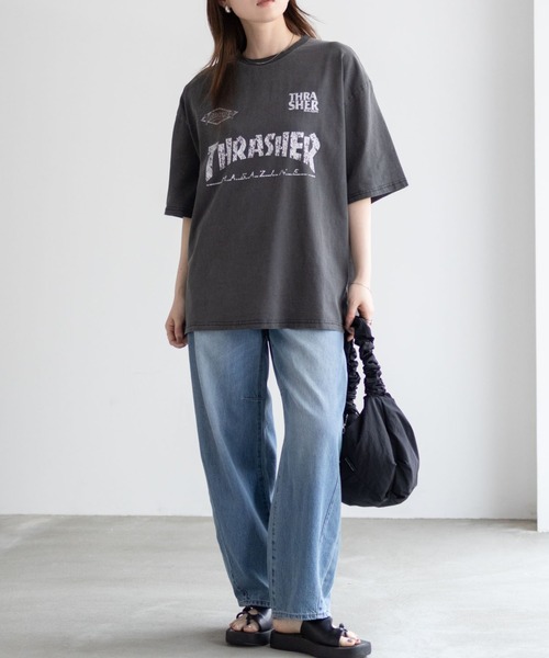 THRASHER（スラッシャー）の「THRASHER GAME LOGO S/S PIGMENT TEE /スラッシャーゲームロゴショートスリーブピグメントTシャツ（Tシャツ/カットソー・メンズ・ブルー/ブラック系2/ブラック/ブラウン/ピンク/ブラック系3/ブラック系1・L/M）」の11枚目の写真