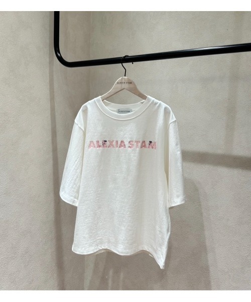 ALEXIA STAM(アリシアスタン)の「Floral Logo Tee Charcoal /フローラルロゴT(Tシャツ/カットソー・レディース・ピンク・FREE)」の2枚目の写真