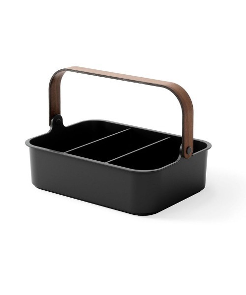 entre square（アントレスクエアー）の「UMBRA/ベルウッド スタッカブルビン スパイスラック コスメボックス 35x26cm ブラック/ウォルナット（キッチン収納・レディース・ブラック・ONE SIZE）」の3枚目の写真