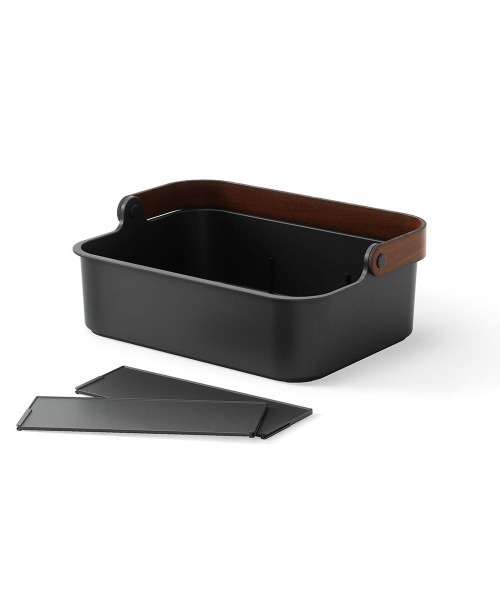 entre square（アントレスクエアー）の「UMBRA/ベルウッド スタッカブルビン スパイスラック コスメボックス 35x26cm ブラック/ウォルナット（キッチン収納・レディース・ブラック・ONE SIZE）」の4枚目の写真