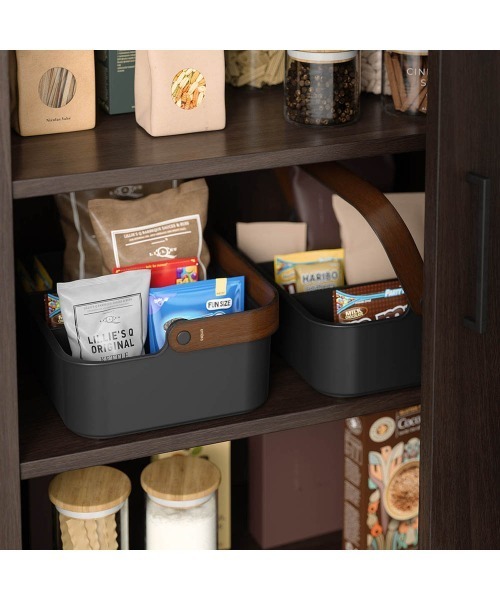 entre square（アントレスクエアー）の「UMBRA/ベルウッド スタッカブルビン スパイスラック コスメボックス 35x26cm ブラック/ウォルナット（キッチン収納・レディース・ブラック・ONE SIZE）」の12枚目の写真