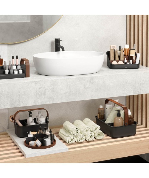 entre square（アントレスクエアー）の「UMBRA/ベルウッド スタッカブルビン スパイスラック コスメボックス 35x26cm ブラック/ウォルナット（キッチン収納・レディース・ブラック・ONE SIZE）」の14枚目の写真