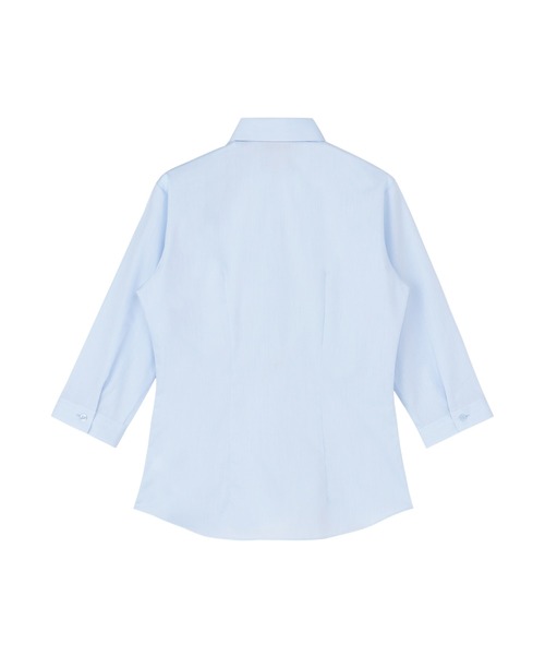 TOKYO SHIRTS(トウキョウシャツ)の「透け防止 形態安定ノーアイロン レギュラー 7分袖ビジネスワイシャツ(ビジネスシャツ・レディース・サックスブルー・LL/M/L/XL/S)」の2枚目の写真