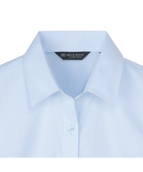 TOKYO SHIRTS(トウキョウシャツ)の「透け防止 形態安定ノーアイロン レギュラー 7分袖ビジネスワイシャツ(ビジネスシャツ・レディース・サックスブルー・LL/M/L/XL/S)」の3枚目の写真