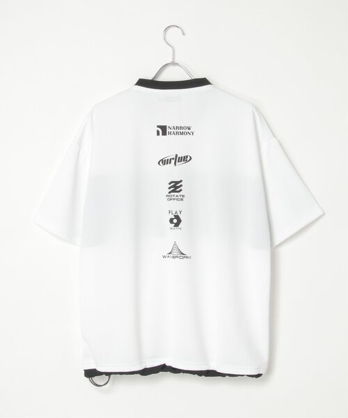 NO NEED(ノーニード)の「カットメッシュプリントVネックTシャツ(Tシャツ/カットソー・メンズ・ホワイト/ブラック/グレー・L/M)」の8枚目の写真