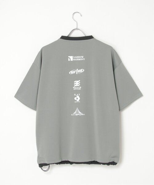 NO NEED(ノーニード)の「カットメッシュプリントVネックTシャツ(Tシャツ/カットソー・メンズ・ホワイト/ブラック/グレー・L/M)」の9枚目の写真