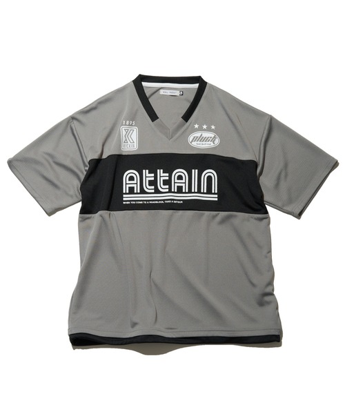 NO NEED(ノーニード)の「カットメッシュプリントVネックTシャツ(Tシャツ/カットソー・メンズ・ホワイト/ブラック/グレー・L/M)」の3枚目の写真
