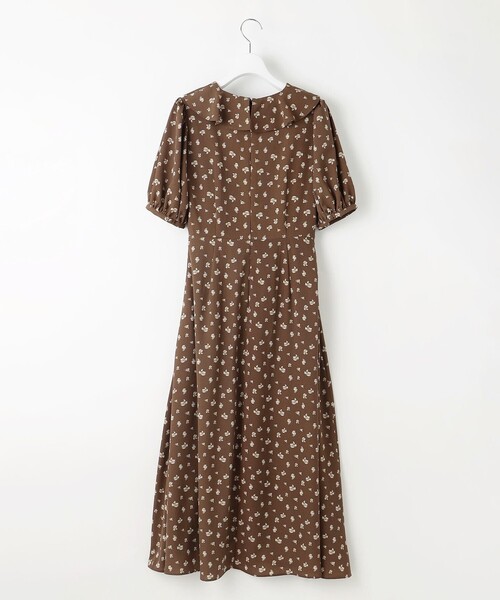 Feroux(フェルゥ)の「カシュクールデザイン 小花プリントワンピース(ワンピース・レディース・ダークブラウン系/レッド系・1/2)」の16枚目の写真
