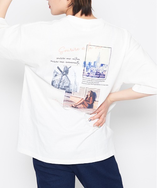 spiritoso（スピリトーゾ）の「【spiritoso】Sun Town Tシャツ（Tシャツ/カットソー・レディース・ホワイト/ブルー系/ラベンダー・FREE）」の10枚目の写真
