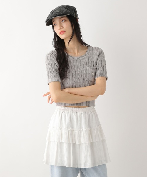Heather（ヘザー）の「【POLO BCS(ポロ・ビーシーエス)】ポケットニット（半袖）　319995（ニット/セーター・レディース・グリーン/レッド/グレー/アイボリー・FREE）」の16枚目の写真