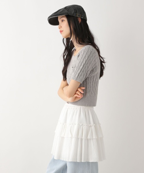 Heather（ヘザー）の「【POLO BCS(ポロ・ビーシーエス)】ポケットニット（半袖）　319995（ニット/セーター・レディース・グリーン/レッド/グレー/アイボリー・FREE）」の17枚目の写真