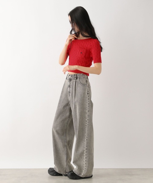 Heather（ヘザー）の「【POLO BCS(ポロ・ビーシーエス)】ポケットニット（半袖）　319995（ニット/セーター・レディース・グリーン/レッド/グレー/アイボリー・FREE）」の20枚目の写真