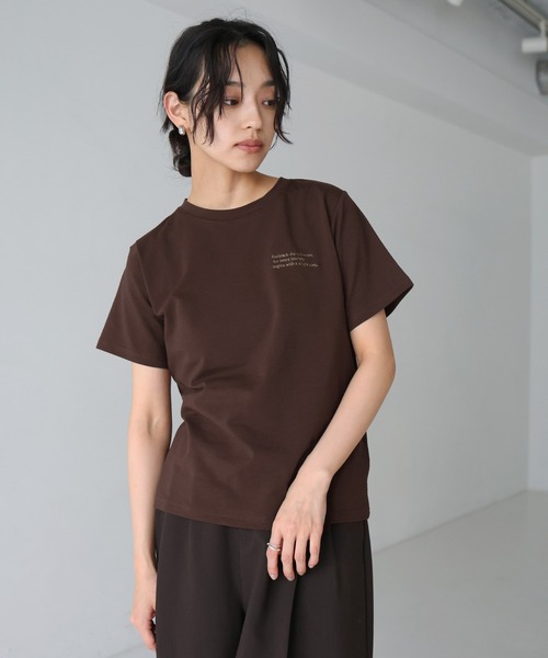 配色刺繍ロゴTシャツ（Tシャツ/カットソー）｜hellam（へラム