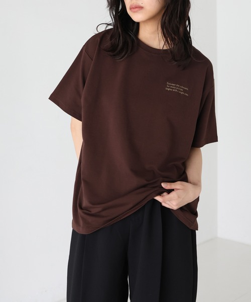 セール】配色刺繍ロゴTシャツ（Tシャツ/カットソー）｜hellam（へラム