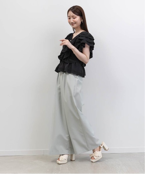 RANDA(ランダ)の「プリーツリボンデザインヒールサンダル(サンダル・レディース・アイボリー/ピンク/ブラック・L/M/S/LL)」の6枚目の写真