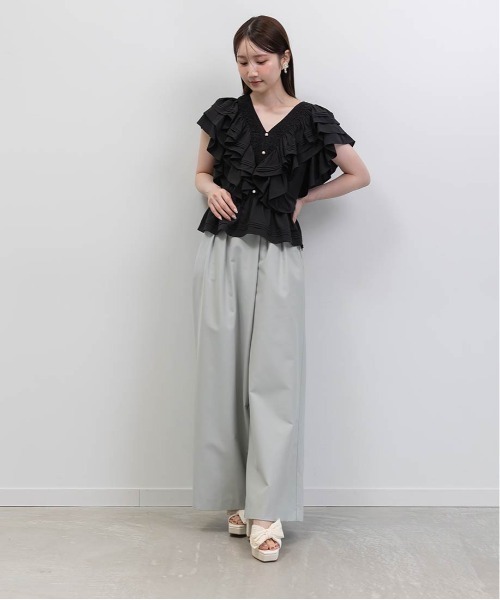 RANDA(ランダ)の「プリーツリボンデザインヒールサンダル(サンダル・レディース・アイボリー/ピンク/ブラック・L/M/S/LL)」の7枚目の写真