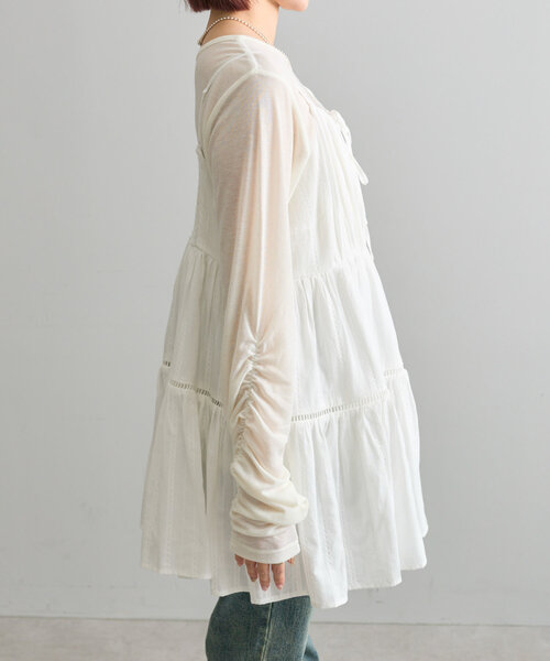 mline（エムライン）の「[mline]コットンレースキャミワンピース（ワンピース・レディース・ブラック/オフホワイト・FREE）」の14枚目の写真