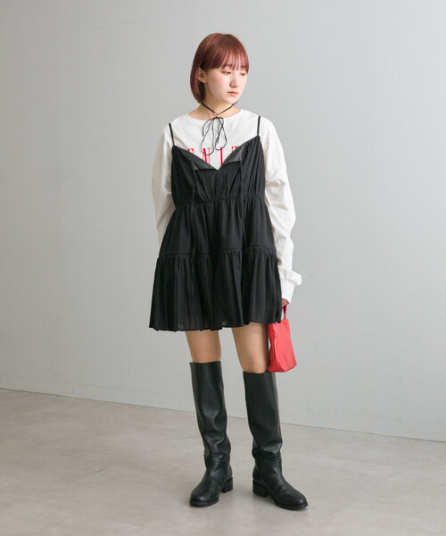 セール】[mline]コットンレースキャミワンピース（ワンピース