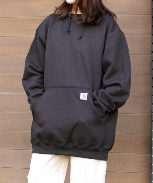 Carhartt(カーハート)の「《carhartt》カーハート プルオーバーパーカー ブランドロゴ ビッグシルエットパーカー K121(パーカー・メンズ・ブラック/グレー・L/XXL/S/M/XL)」の7枚目の写真