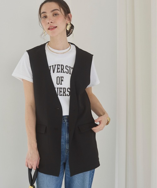 ANGIE（アンジー）の「ノーカラー ベスト / ジレ（ベスト・レディース・ブラウン/ベージュ/ブラック・FREE）」の20枚目の写真