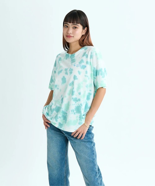 ROXY(ロキシー)の「SUMMER DREAMS /ロキシーバックプリントタイダイ柄半袖Tシャツ(Tシャツ/カットソー・レディース・オレンジ/ミント/ブルー・LARGE/MEDIUM/SMALL)」の6枚目の写真