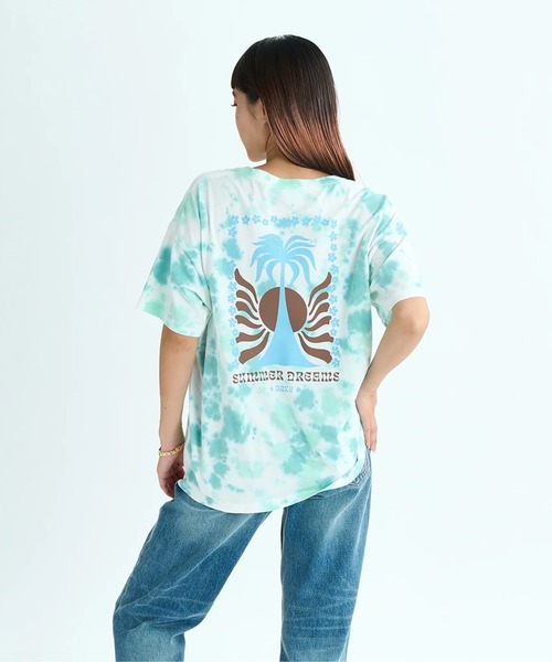 ROXY(ロキシー)の「SUMMER DREAMS /ロキシーバックプリントタイダイ柄半袖Tシャツ(Tシャツ/カットソー・レディース・オレンジ/ミント/ブルー・LARGE/MEDIUM/SMALL)」の7枚目の写真