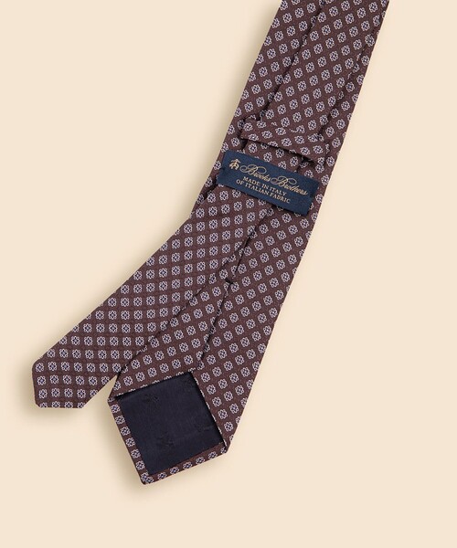 BROOKS BROTHERS（ブルックスブラザーズ）の「シルク　フラワーモチーフ　ジャカードタイ（ネクタイ・メンズ・ネイビー/ブラウン・ONE SIZE）」の3枚目の写真