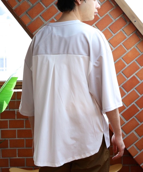 8(eight)(エイト)の「切替ワイドシルエットTシャツ(Tシャツ/カットソー・メンズ・グレー系その他/ブラック/ネイビー/ライトブラウン・LARGE/MEDIUM/X-LARGE)」の3枚目の写真