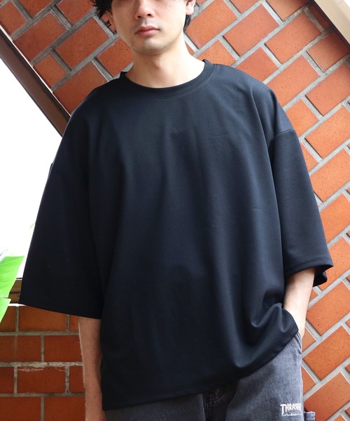 8(eight)(エイト)の「切替ワイドシルエットTシャツ(Tシャツ/カットソー・メンズ・グレー系その他/ブラック/ネイビー/ライトブラウン・LARGE/MEDIUM/X-LARGE)」の2枚目の写真