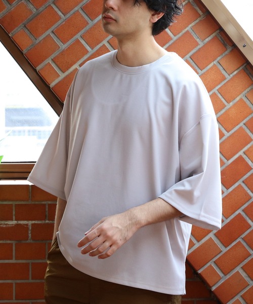8(eight)(エイト)の「切替ワイドシルエットTシャツ(Tシャツ/カットソー・メンズ・グレー系その他/ブラック/ネイビー/ライトブラウン・LARGE/MEDIUM/X-LARGE)」の14枚目の写真