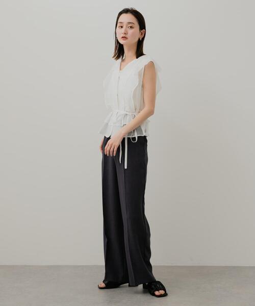 リピ割新品タグ付き　リネンフリルフレンチワイドシャツ　アーバンリサーチドアーズ リピ割新品タグ付き リネンフリルフレンチワイドシャツ アーバン