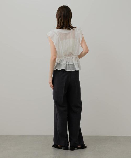 リピ割新品タグ付き リネンフリルフレンチワイドシャツ アーバン