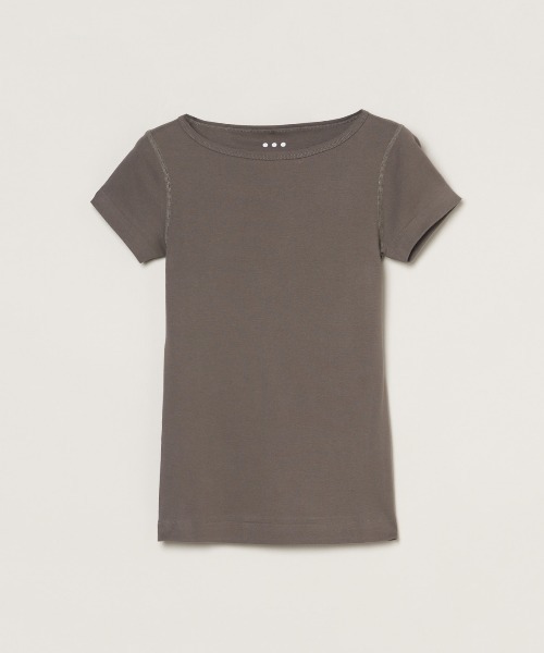 three dots(スリードッツ)の「オーガニックコットン 半袖ジンジャー(Tシャツ/カットソー・レディース・ピンク/イエロー系その他/オリーブ/ベージュ系その他・MEDIUM/SMALL)」の4枚目の写真