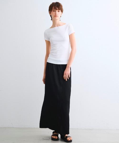 three dots(スリードッツ)の「オーガニックコットン 半袖ジンジャー(Tシャツ/カットソー・レディース・ピンク/イエロー系その他/オリーブ/ベージュ系その他・MEDIUM/SMALL)」の8枚目の写真
